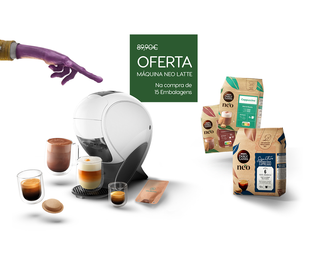 Oferta Máquina NEO Latte na compra de 15 embalagens NEO header image