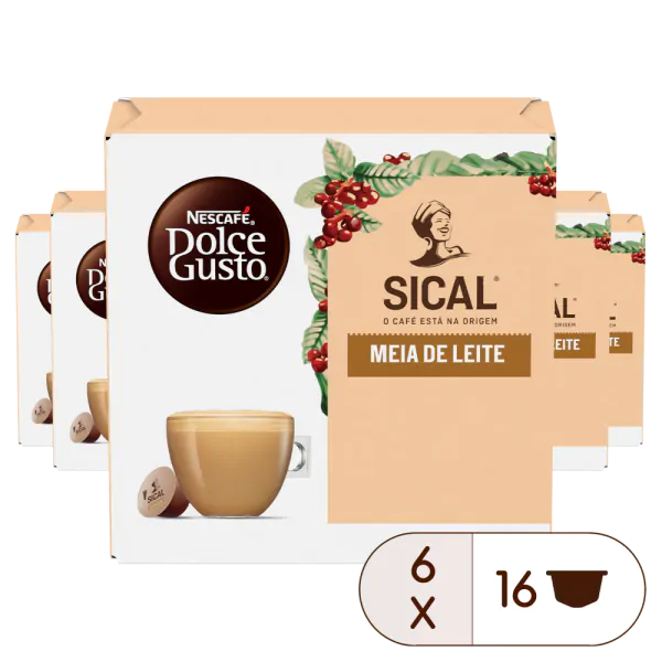 6 x Sical Meia de leite NESCAFE Dolce Gusto