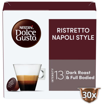 Embalagem de 30 C&aacute;psulas RISTRETTO NAPOLI 30 C&Aacute;PSULAS NESCAF&Eacute;&reg; Dolce Gusto&reg; 
