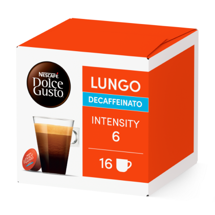 Embalagem de 16 C&aacute;psulas LUNGO DESCAFEINADO NESCAF&Eacute;&reg; Dolce Gusto&reg; 