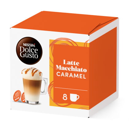 Embalagem de 16 C&aacute;psulas CARAMEL LATTE MACCHIATO NESCAF&Eacute;&reg; Dolce Gusto&reg; 