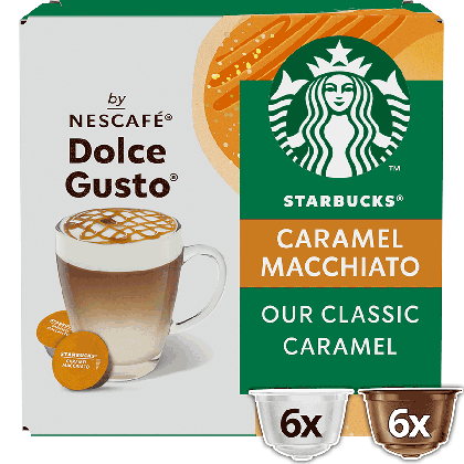 Embalagem de 12 C&aacute;psulas STARBUCKS&reg; CARAMEL MACCHIATO NESCAF&Eacute;&reg; Dolce Gusto&reg; 