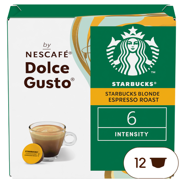 Embalagem de 12 Cápsulas STARBUCKS BLONDE ESPRESSO ROAST NESCAFÉ® Dolce Gusto® 