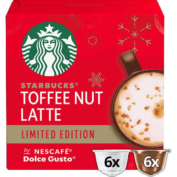 Embalagem de 12 Cápsulas STARBUCKS® TOFFEE NUT LATTE NESCAFÉ® Dolce Gusto® 