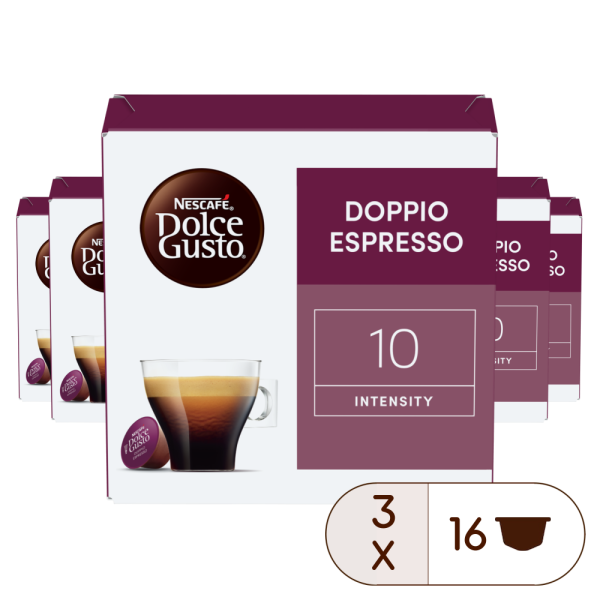 Embalagem de 48 Cápsulas Double Espresso 3x16 Cápsulas NESCAFÉ® Dolce Gusto® 