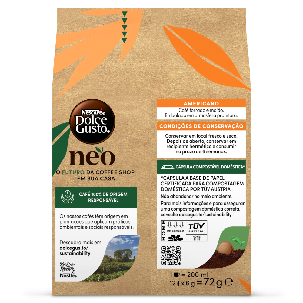 embalagem de cápsulas de café Neo Americano