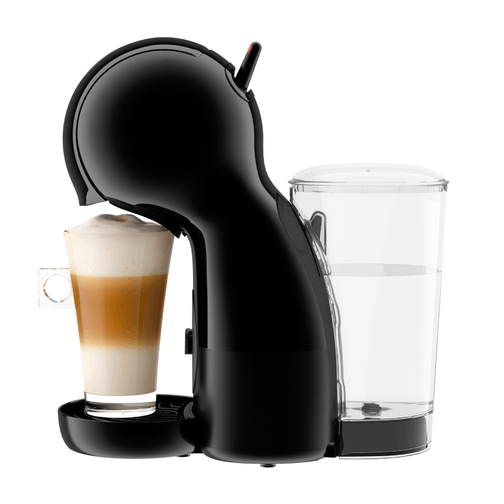Vista lateral Máquina de Café PICCOLO XS MANUAL PRETA NESCAFÉ® Dolce Gusto® com Latte Macchiato