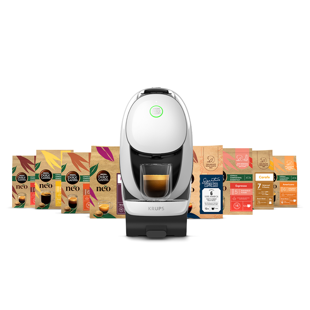 Pack Coffee Lovers Máquina NEO Branco + 8 embalagens grátis