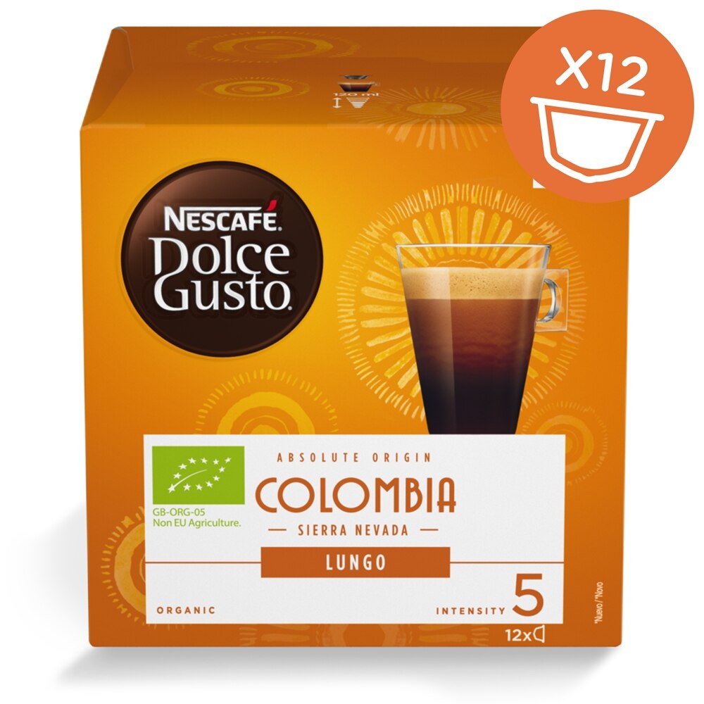 Lungo Col&ocirc;mbia Sierra Nevada 12 C&aacute;psulas NESCAF&Eacute;&reg; Dolce Gusto&reg; - Formato de venda