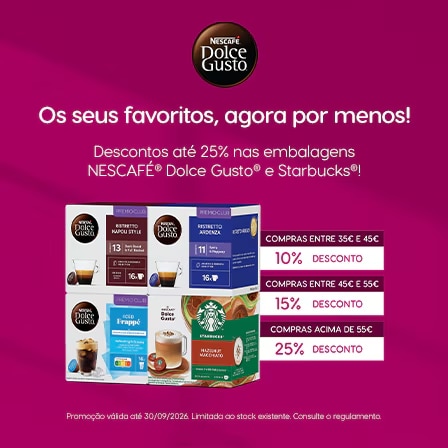 Quanto mais compra, mais poupa em c&aacute;psulas NESCAF&Eacute;&reg; Dolce Gusto&reg;