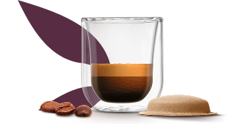 chávena de neo ristretto ao lado de uma cápsula à base de papel