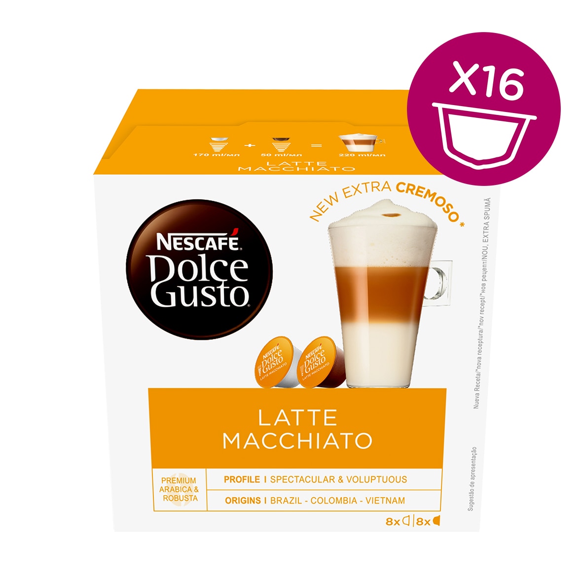 Latte Macchiato 16 Capsulas NESCAFÉ® Dolce Gusto® - Formato de venda